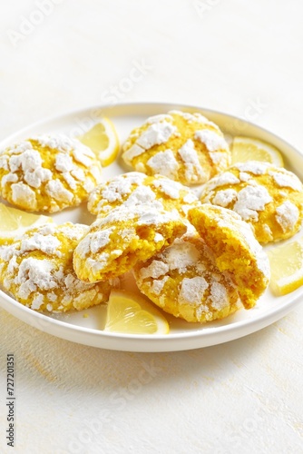 Homemade lemon crinkle cookies