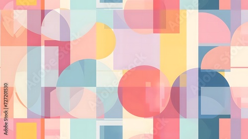 pastels digital paper with abstract geometric shapes,seamless