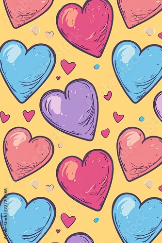 a heart cartoon pattern