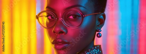 Woman Wearing Glasses and Bow Tie