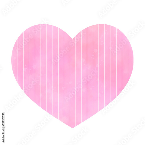 Cute pink Heart Watercolor  retro groovy Valentine s Day 