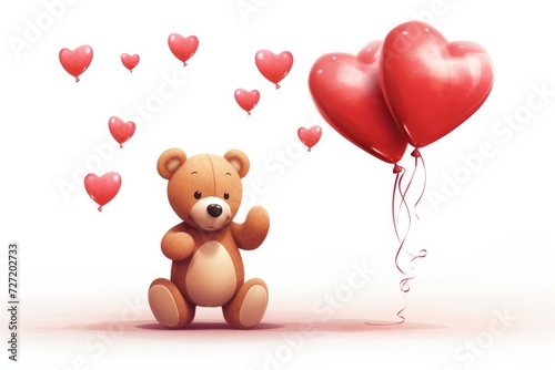 Hearts and a teddy bear © Artur