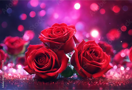 red roses with bokeh