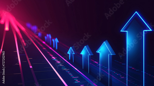 Fintech upward arrow chart background, stock stock market finance economic growth trend concept illustration © lin