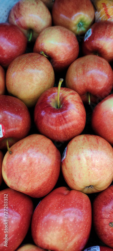 MAKASSAR, INDONESIA Asia, 2 February 2024 red apples neatly arranged for sale in the shop