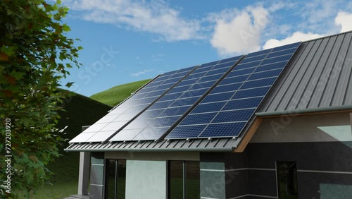 Wallpaper Mural Solar panels on the roof of a modern house. Torontodigital.ca