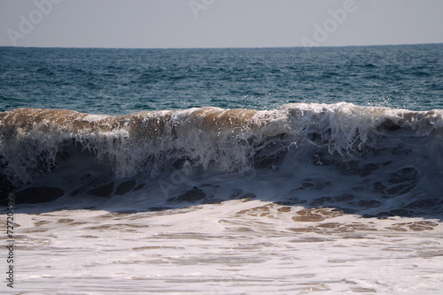 wave breaking on the beach