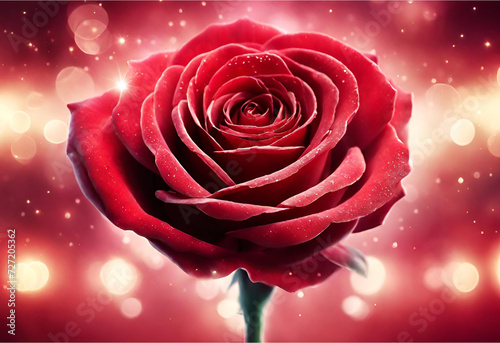 Red rose glittering  bokeh background