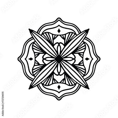 Vector abstract mandala pattern. Art on the wall. Coloring book Lace pattern The tattoo. Design for a wallpaper Paint shirt and tile Sticker Design, Decorative circle ornament in ethnic oriental style