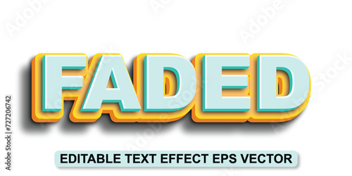 Faded green color editable 3d text effect eps vector