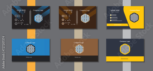 new modern business card yellow, Black, and café noir combination for real-estate. 