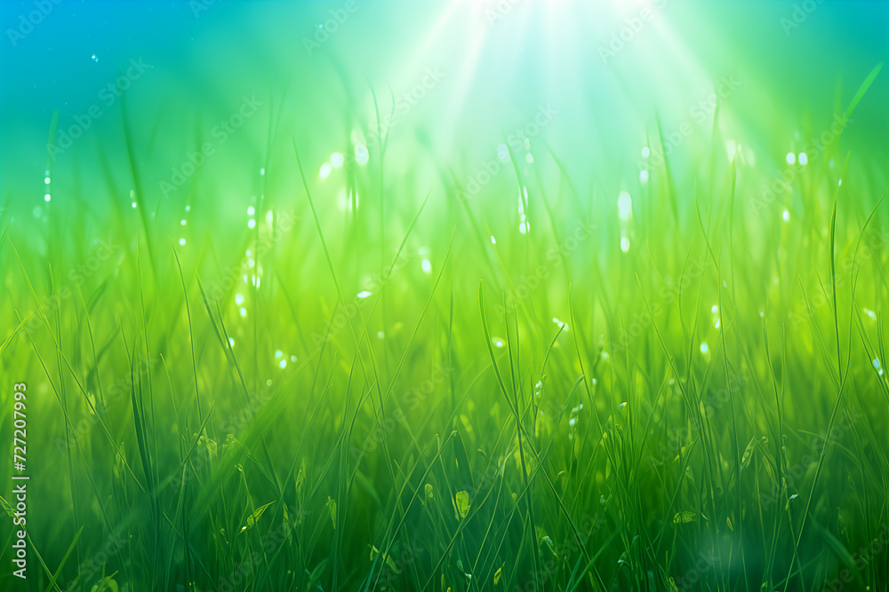 spring blur background with grass and sun spring blur background with grass and sun