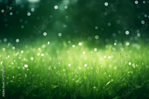 green grass with a bright blur background
