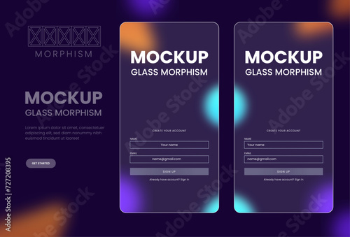 Vector realistic glass morphism effect background
