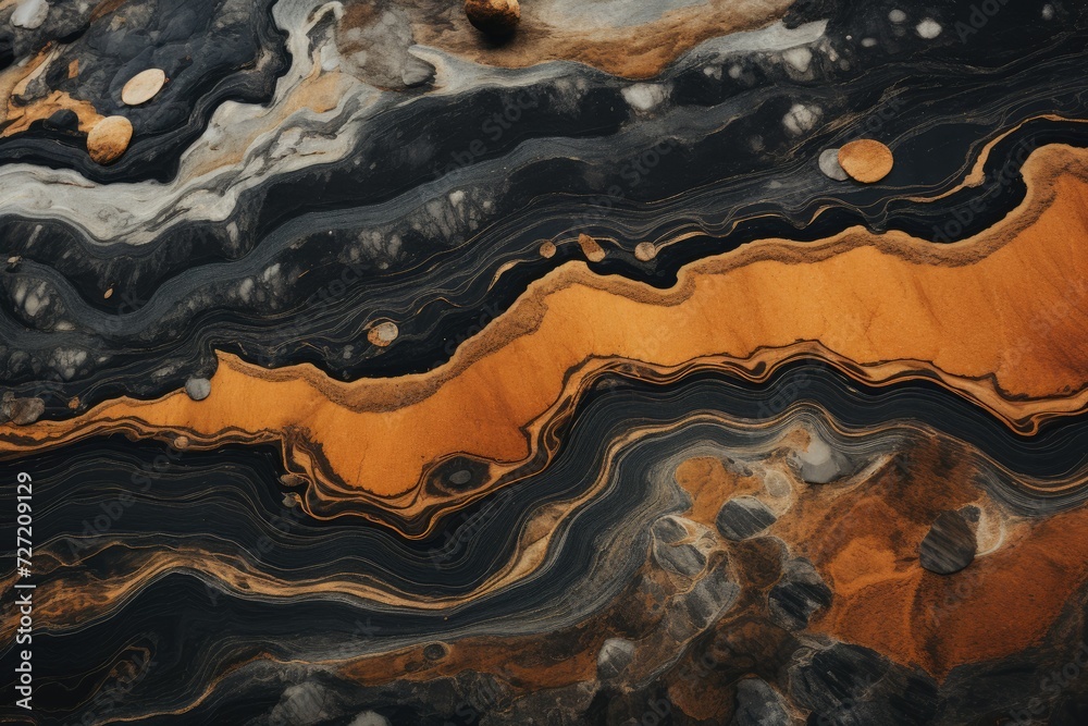 Abstract Marble Stone Surface Wavy Texture Patterns, Fluid Landscapes Background with Black, Yellow, and Golden Color. Digital Art Illustration for Wall Frame Picture, Interior Design Concept Abstract Marble Stone Surface Wavy Texture Patterns, Fluid Landscapes Background with Black, Yellow, and Golden Color. Digital Art Illustration for Wall Frame Picture, Interior Design Concept