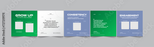personal branding tips social media carousel, colorful and modern instagram carousel banner design for personal growth coach, vector illustration EPS 10