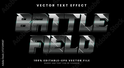 3D battle field comic cartoon game editable text effect Template