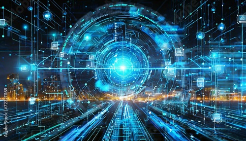 Abstract digital map of Western Europe, concept of European global network and connectivity, data transfer and cyber technology, information exchange and telecommunication