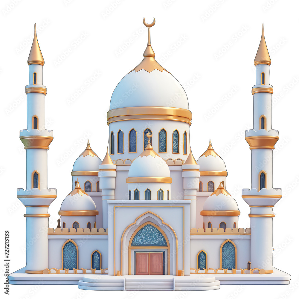 Mosque Graphic in Transparent White for Ramadan Celebrations