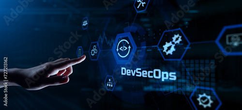Bilde på lerret DevSecOps software development technology concept
