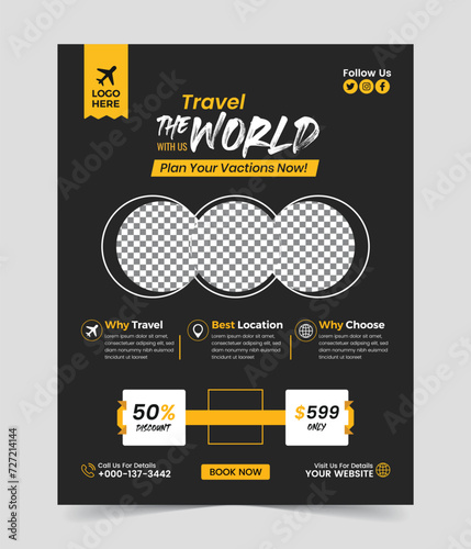 vector travel flyer template