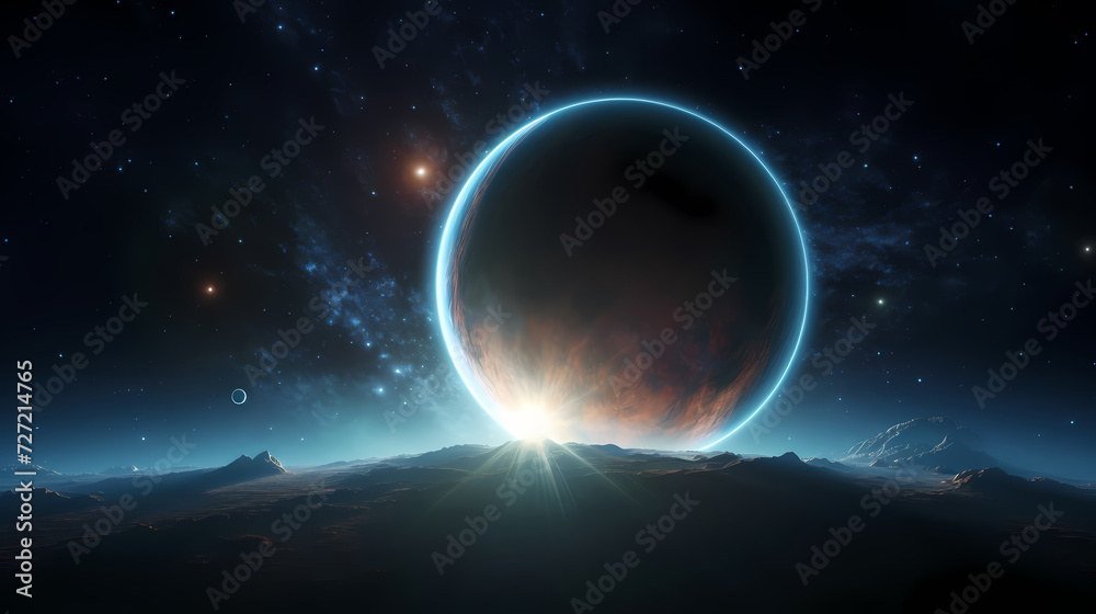 Space galaxy background, 3D illustration of nebulae in the universe