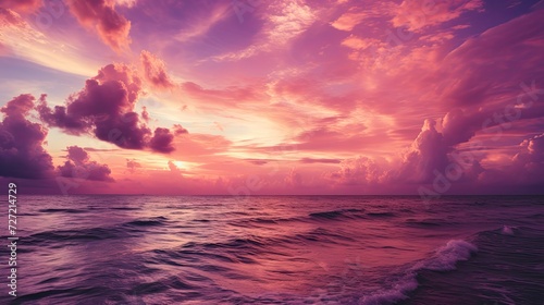 Purple sky and beautiful sea © paisorn