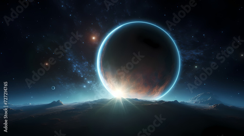 Space galaxy background, 3D illustration of nebulae in the universe