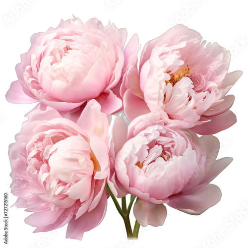 a bunch of pink peonies  on a transparent background png isolated