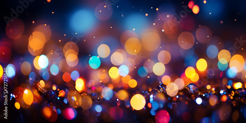 The luxury colorful bokeh background blurs abstract lights.AI Generative 