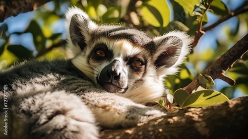 Ring-tailed lemur (Lemur catta) in a tree