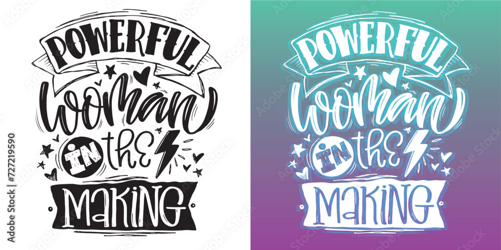 Obraz premium Cute hand drawn doodle lettering art postcard. 100% vector file.