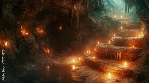 Candle is lit in the cave for good wishes