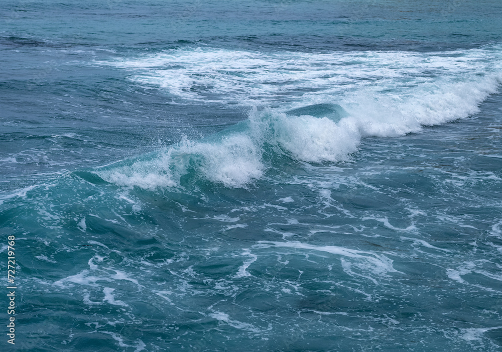 Fototapeta premium Waves Breaking on a Coral Reef in Waikiki, Oahu, Hawaii.