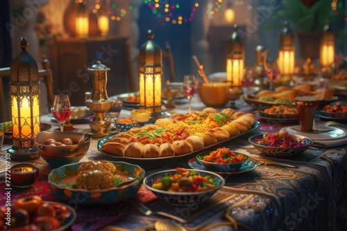 Eid al Fitr  Traditional Middle Eastern Family Dinner