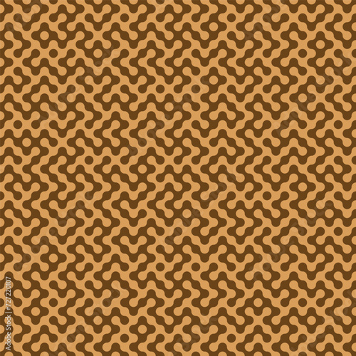 Brown seamless geometric rounded diagonal maze pattern