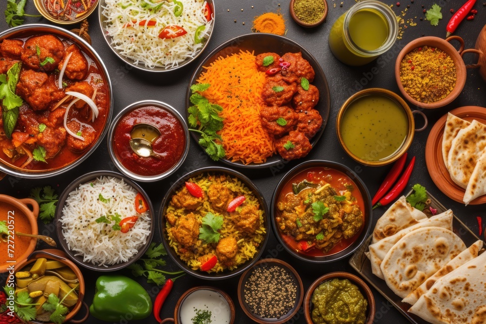 Indian food flat lay composition  Indian food  Indian food