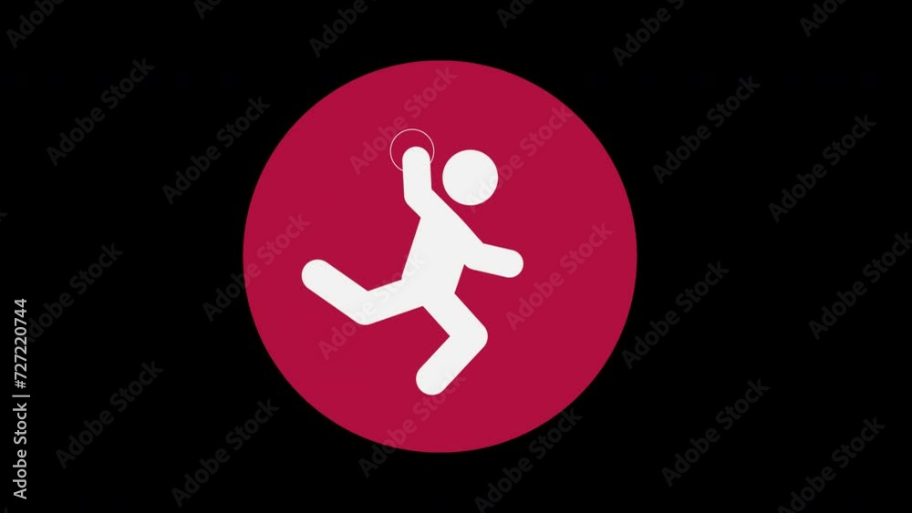 Pictograma de los Juegos Olímpicos de lado izquierdo con el deporte balonmano con alpha en un circulo rojo