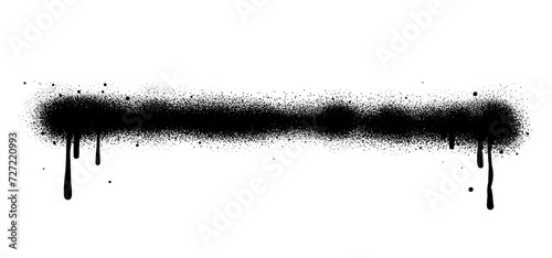 Black color spray paint or graffiti design element on the transparency background. Street Art Style. Creative Graphic Elements.  	