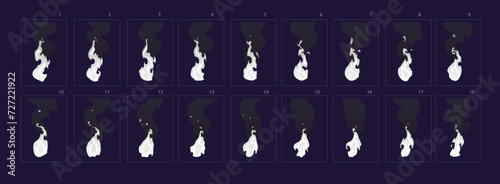 Smoke explosion animation effect. Animation Sprite sheet for games, cartoon or animation. vector style animation.-vector