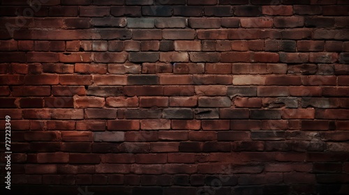 large red brick wall texture in dark background