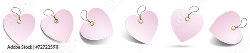 ÉTIQUETTE COEUR ROSE AVEC FIL