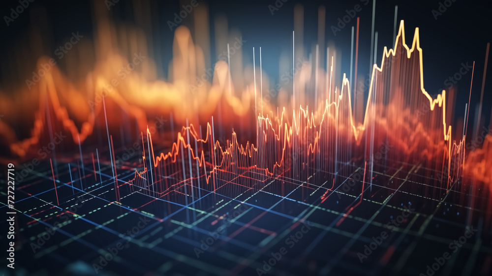 3D rendering of stock market or forex trading graph on digital screen 3D rendering of stock market or forex trading graph on digital screen