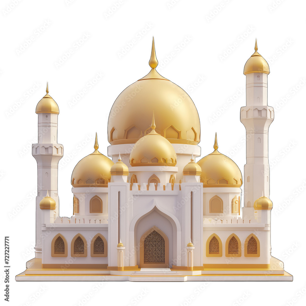 Clear Transparent Canvas Mosque for Ramadan Greetings