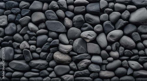 Predominantly black pebble concrete texture enhanced by scattered grey pebbles, creating a striking visual contrast.