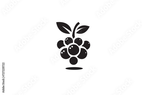 Blackcurrant vector logo simple black and white background