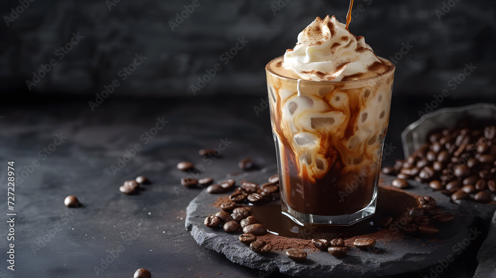 Coffee, coffee beans, drink image for background Coffee, coffee beans, drink image for background