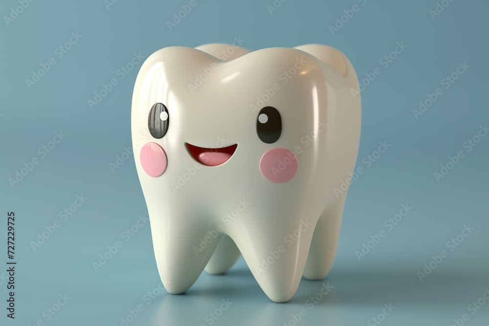 White cartoon Tooth, dental character or mascot,Oral health and dental inspection teeth, 3d rendering White cartoon Tooth, dental character or mascot,Oral health and dental inspection teeth, 3d rendering