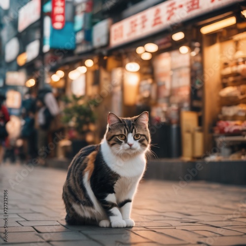 cat on the street © ahtesham