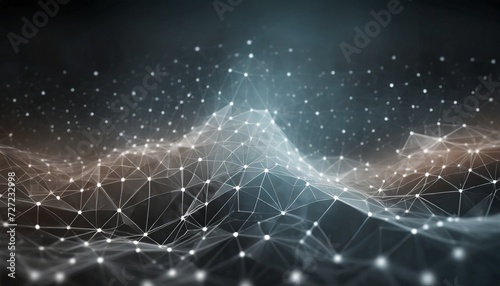 data technology background abstract background connecting dots and lines on dark background 3d rendering 4k
